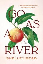 Go as a river book cover by shelley read featuring a peach.