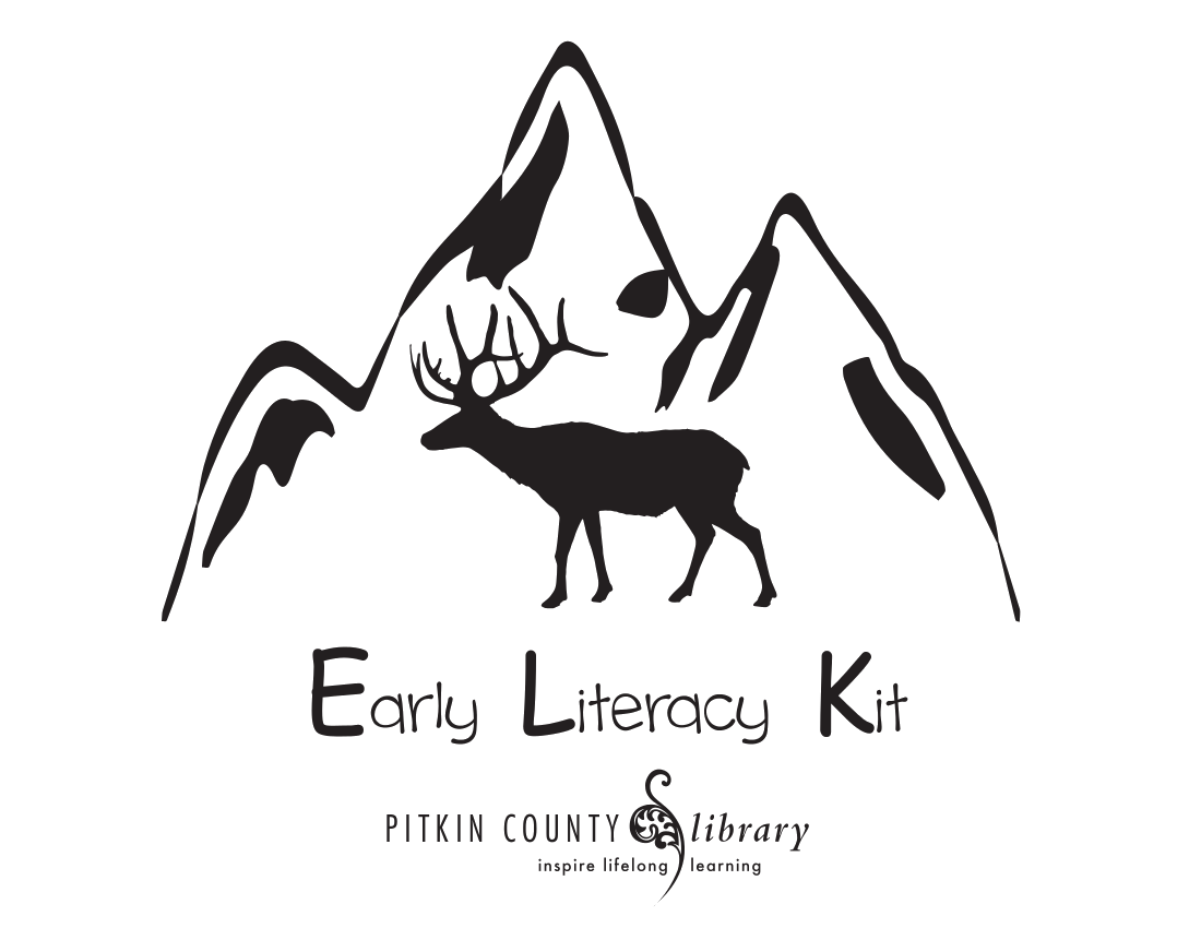 early literacy kits logo of an elk in front of mountains