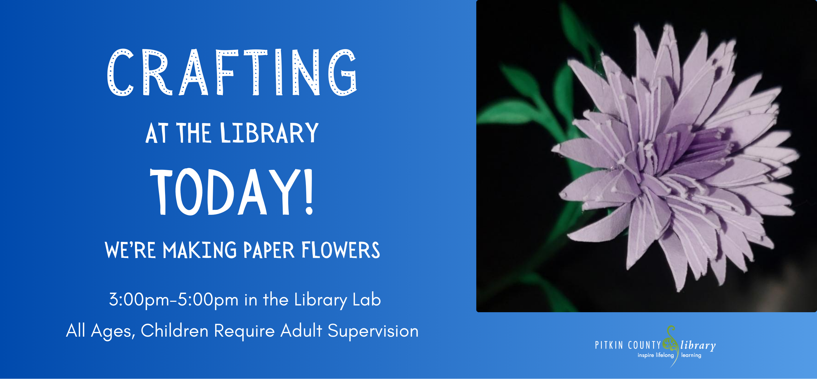 Crafting at the Library Today paper flowers