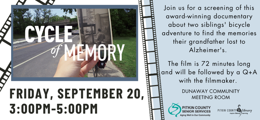 cycle of memory film followed by a q and a with the filmmaker on Friday, September 20 from 3pm to 5pm