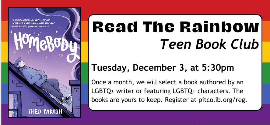 read the rainbow teen book club homebody tuesday december 3 at 5 30 P M