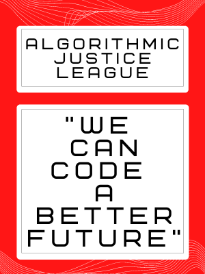 "algorithmic justice league post it and link to website"