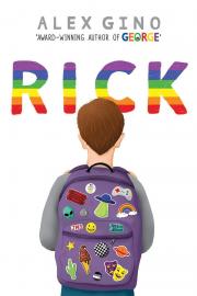 "rick by alex gino book cover and link to place hold in our catalog"