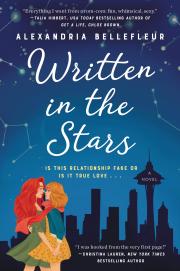 "written in the stars by alexandria bellefleur book cover and link to place hold in our catalog"