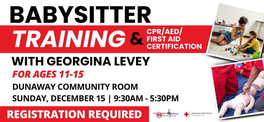 babysitter training with georina levey sunday december 15 9 30 AM to 5 30 PM registration is required