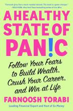 neon green cover with neon pink writing that reads a healthy state of panic, follow Your Fears to Build Wealth, Crush Your Career, and Win at Life