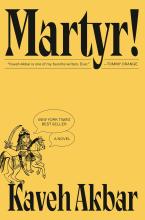 Martyr by Kaveh Akbar yellow book cover.